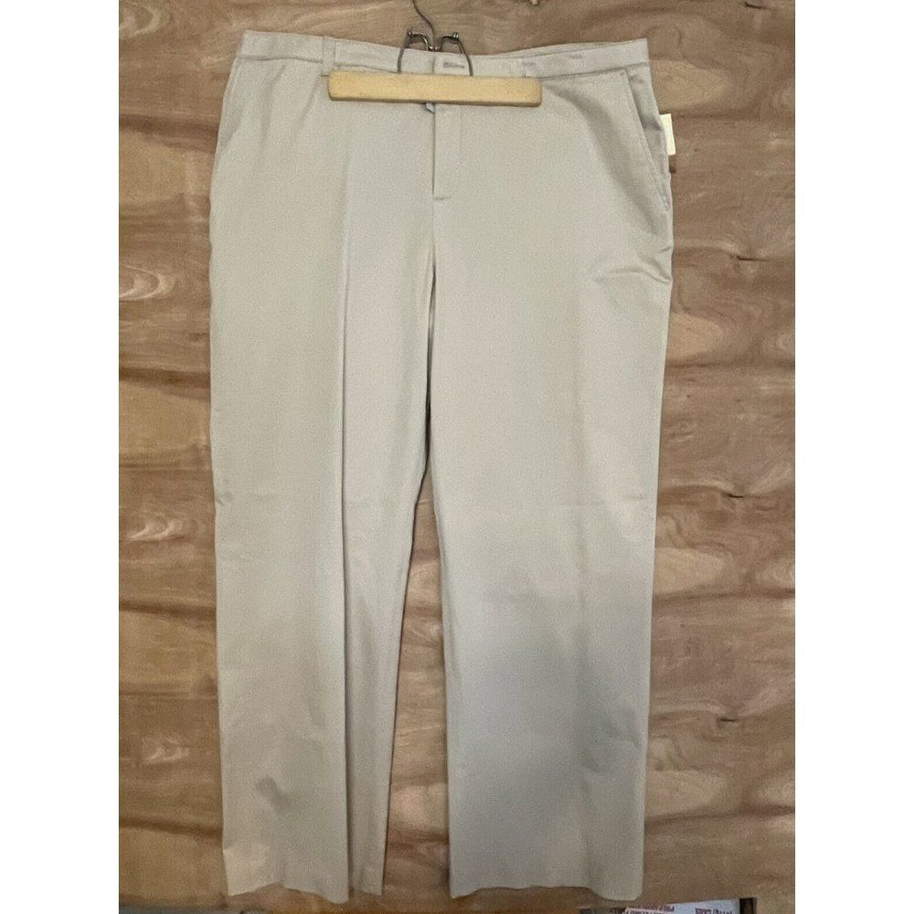 NWT Coldwater Creek Aspenwood No Iron Tab Pants Stretch Twill tan SZ 20 $50